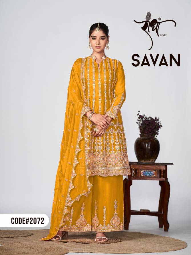 Savan By Radha Trendz Heavy Embroidery Chinon Readymade Suits Wholesale Price In Surat